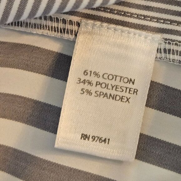 J. Jill Wearever Collection XL Gray Striped Lagenlook Oversized Buttondown Shirt - Picture 6 of 12